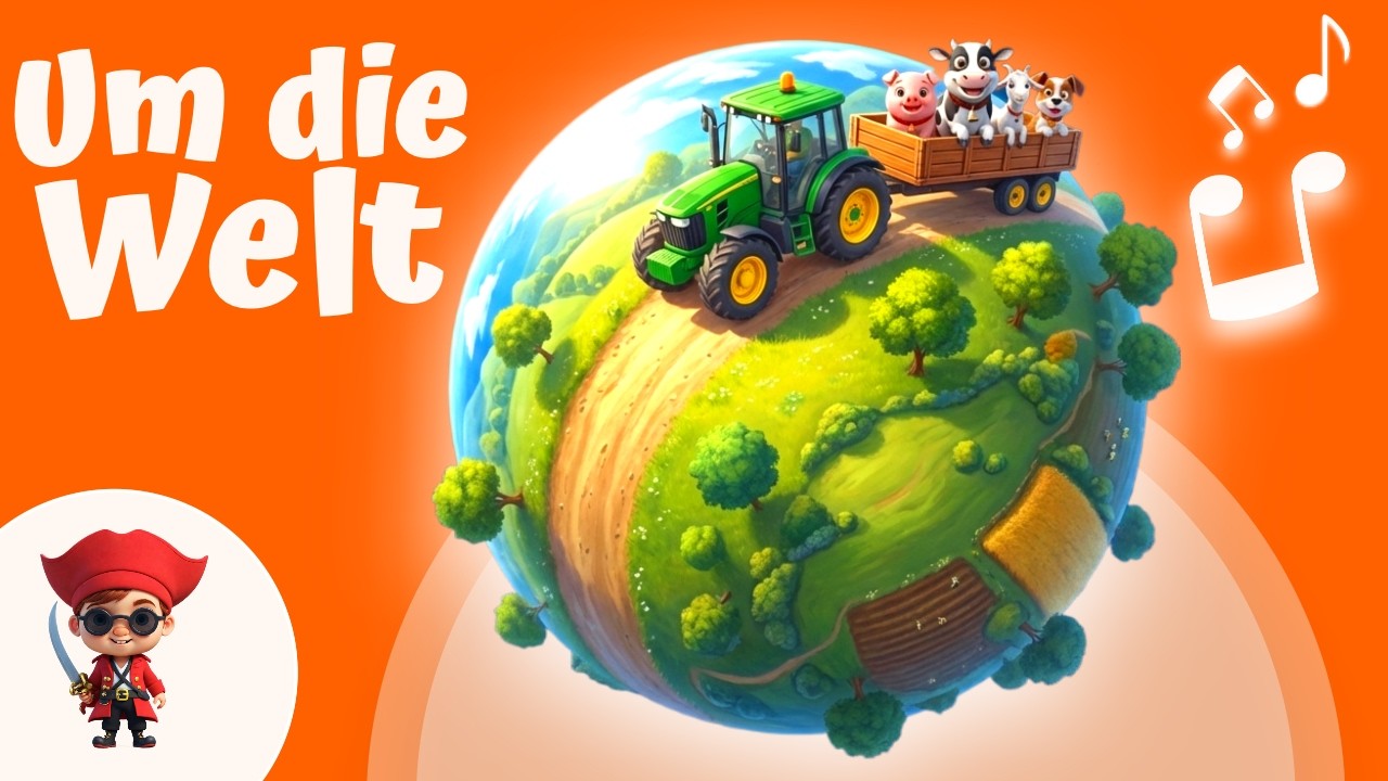 Mit dem Traktor um die Welt – Bauernhoflied für Kinder